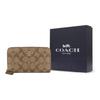 Coach Кошелек на молнии 17 Classic Monogram из покрытого канваса Держатель для монет и ID-карты Женский кошелек Хаки 88913-IME74