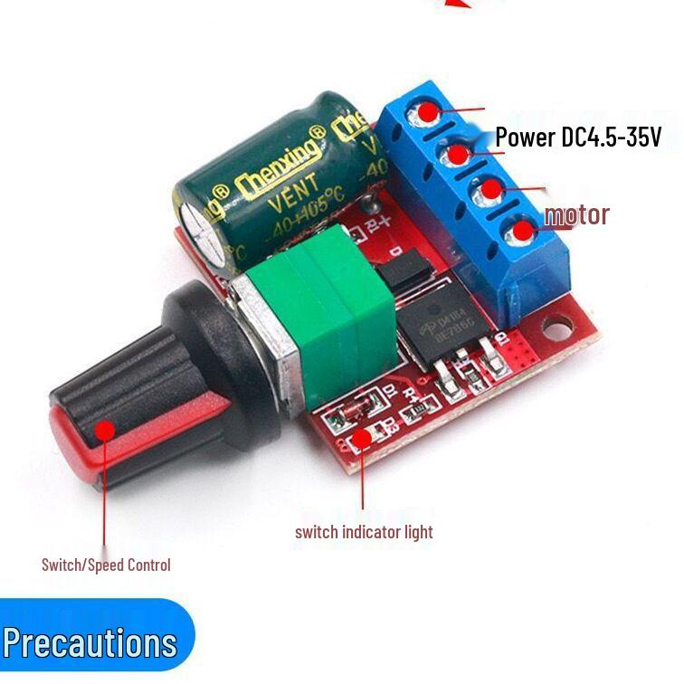 4.5V-35V PWM DC Motor Speed Controller with LED Dimmer, 5A Adjustment Switch