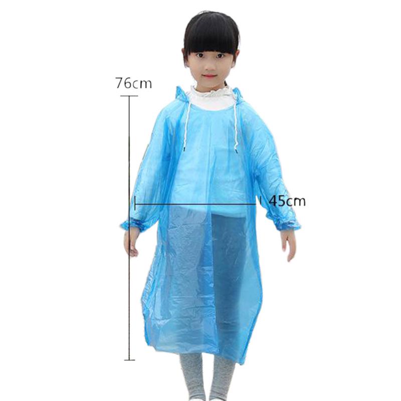 Детский одноразовый дождевик однотонный удобный пуловер цельный дождевик