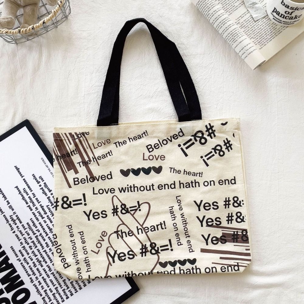 Shopping Bags Women's Hand Canva Bag Portable Canvas Tote Bag Fashion School Hand Bags