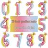 32-дюймовый радужный градиентный номер с короной воздушный шар для украшения вечеринки в честь первого дня рождения малыша