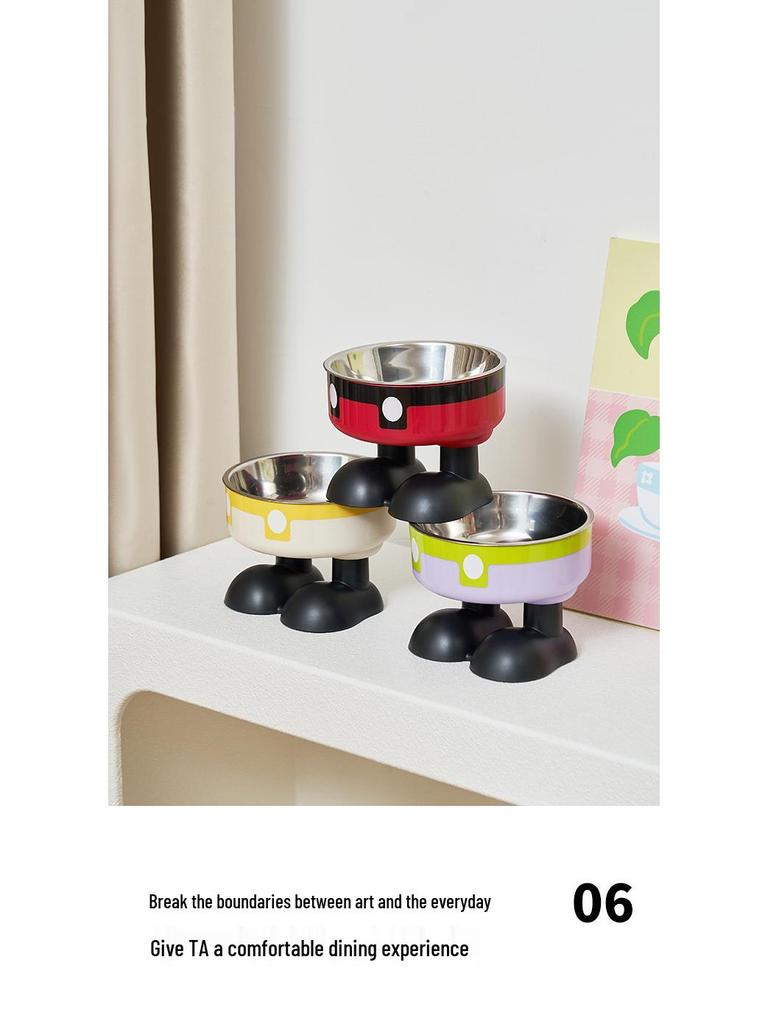 Миска из нержавеющей стали для домашних животных с защитой от опрокидывания - Нескользящая, Большая вместимость, Защита шеи для собак и кошек