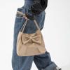 Korean Style PU Bow Shoulder Bag Bucket Bag Fashion Underarm Bag Temperament INS Tote Bag  Gift