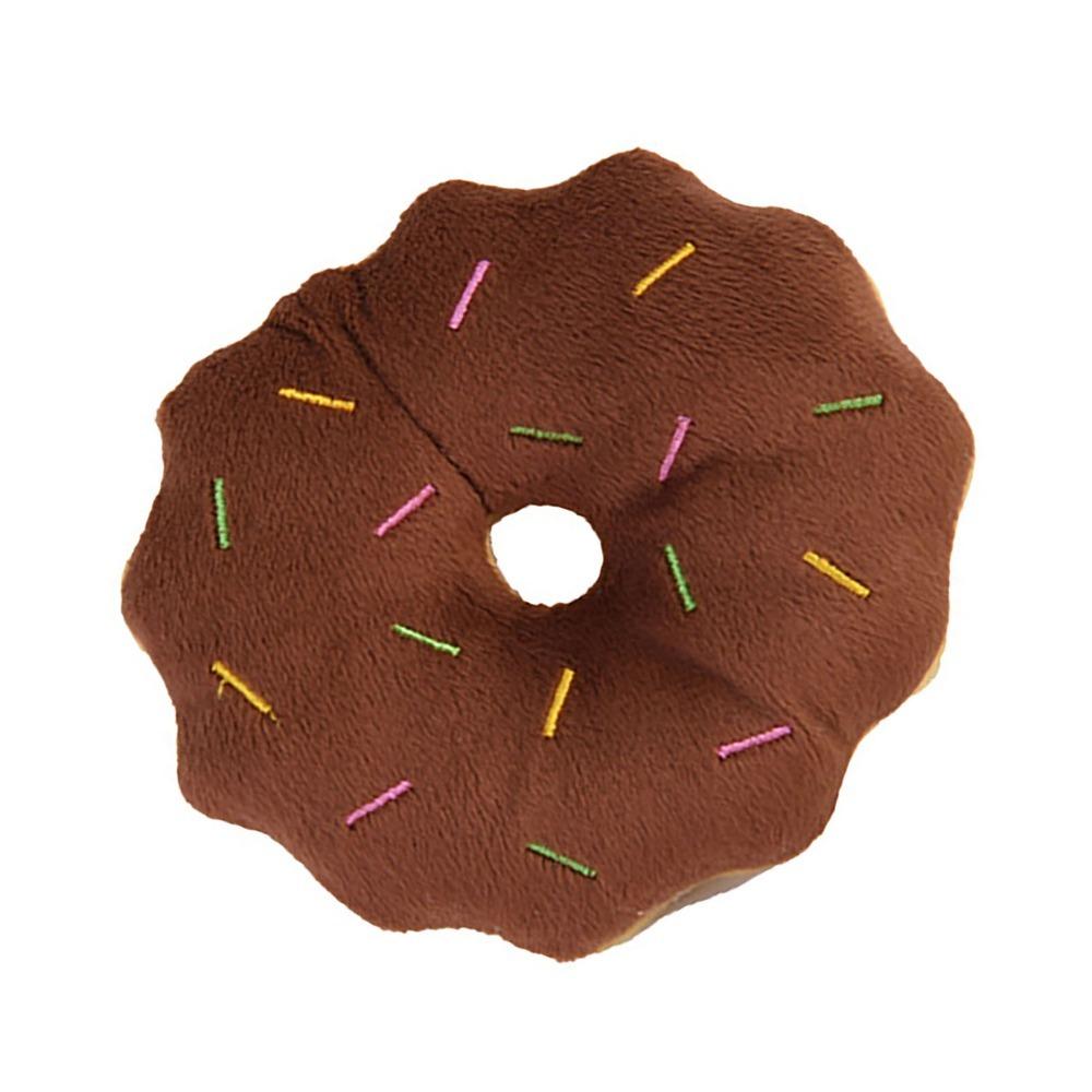 Round Shape Dog Chew Ring Plush Surface Puppy Play Toy Squeaky Pet Toy  Daily Pet Entertainment