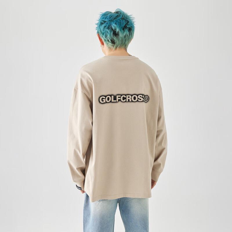 GOLFCROSS Shadow Logo Pure Cotton Long Sleeve T-Shirt