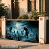 A 2D flat banner, 1 Halloween zombie revival garage door decoration, very suitable for family gatheringszyc