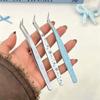 Stainless Steel False Eyelash Tweezers Lashes Extension Tweezer  Miniature Scene Stickers