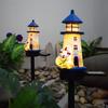 Solar Resin Sea Lighthouse LED Outdoor Lighting Decorative Landscape Light Solar Garden Light Lawn Light Suitable for Garden Lawn Festival Decoration