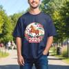 Year Of The Horse 2026 Unisex Cotton TShirt Floral Artistic Chinese Zodiac Graphic Oneck Printed Tops Ropa Mujer Women Clothes