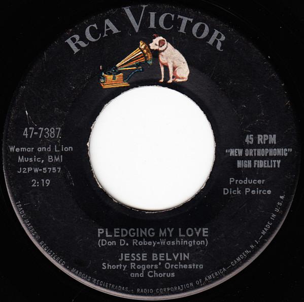 7inch Record JESSE BELVIN - Pledging My Love / Funny 477387 RCA Victor 1958 US Rock Used