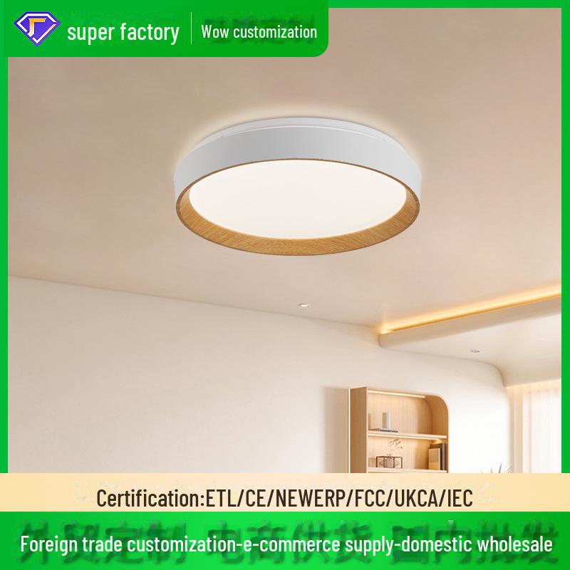 Nordic Japanese Style Round LED Ceiling Lamp for Bedroom - Eye Protection and Home Decor Lighting