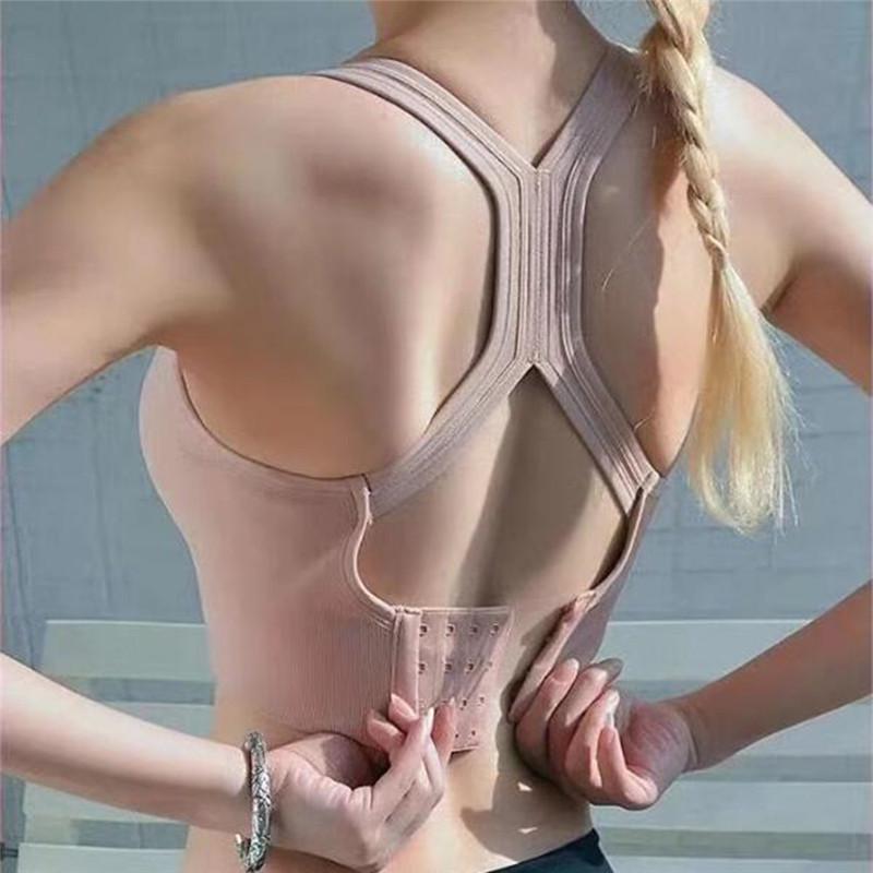 Women Sports Bra Workout Push Up Seamless Sexy Fast Dry Yoga Fitness Removeable Pads Shockproof Running Wire Free X Shape Back