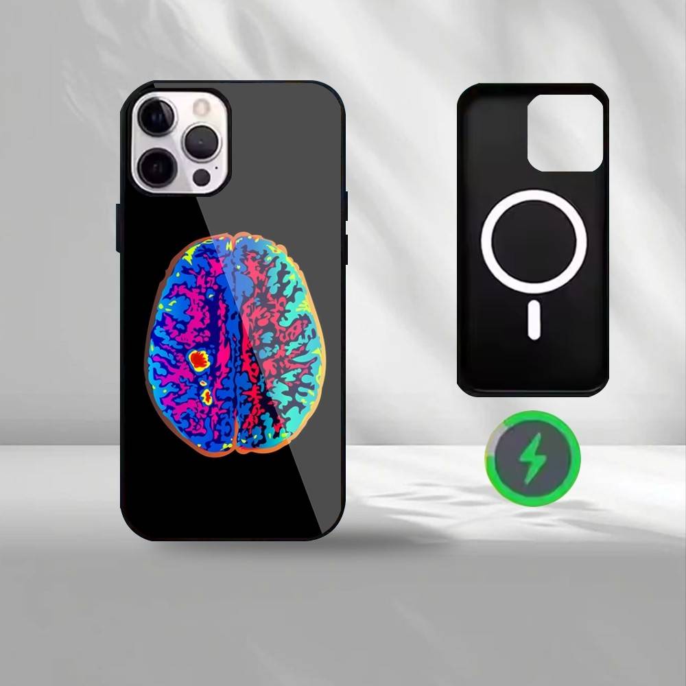 Термоизображения Чехол для телефона Для iPhone17,16,15,14,13,12,11 Max Черный Беспроводная зарядка Защитный чехол