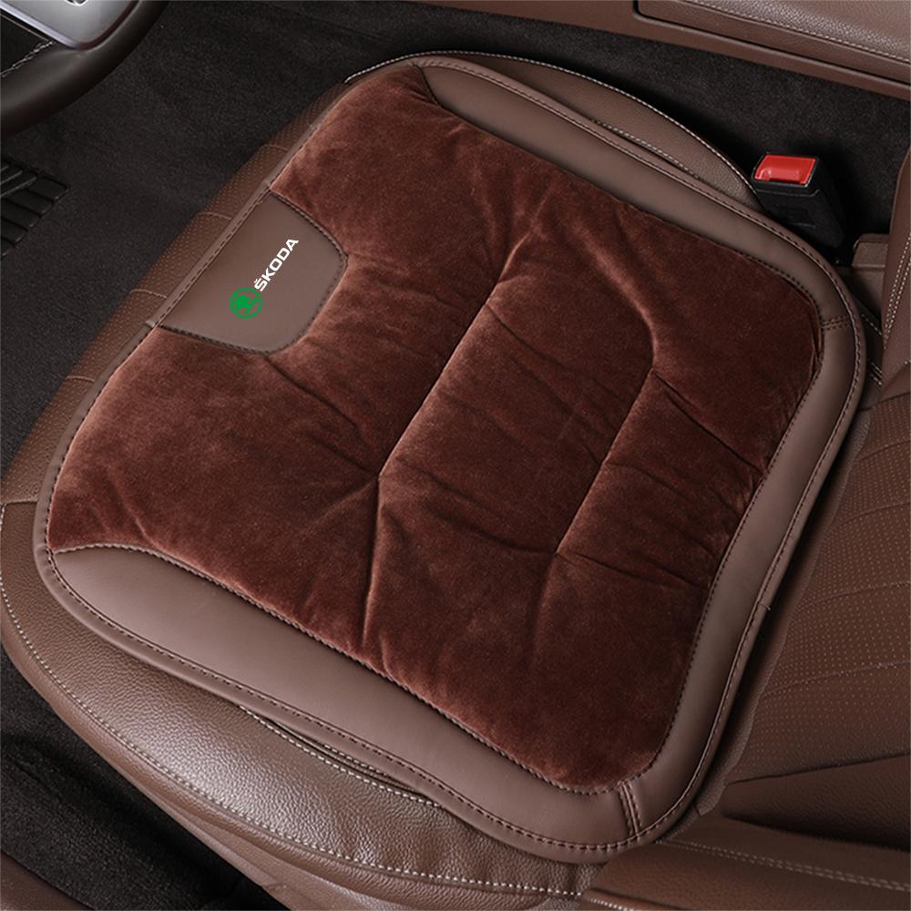 BBHX7 For Skoda S Octavia Rapid Fabia Superb Karoq Scala VRS A7 A5 Kamiq Car Exclusive Seat Cover Flannel Soft Breathable Seat Cushion