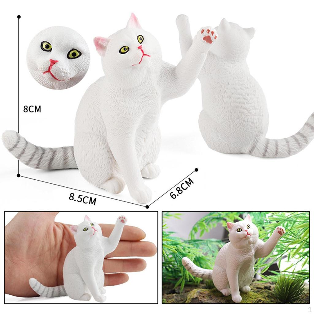 Реалистичная модель фигурки животного-кошки, игрушечная фигурка котенка, праздничные принадлежности, наука
