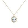 Barzaz Aquamarine Necklace for 18K Yellow March Birthstone Women, Gold,