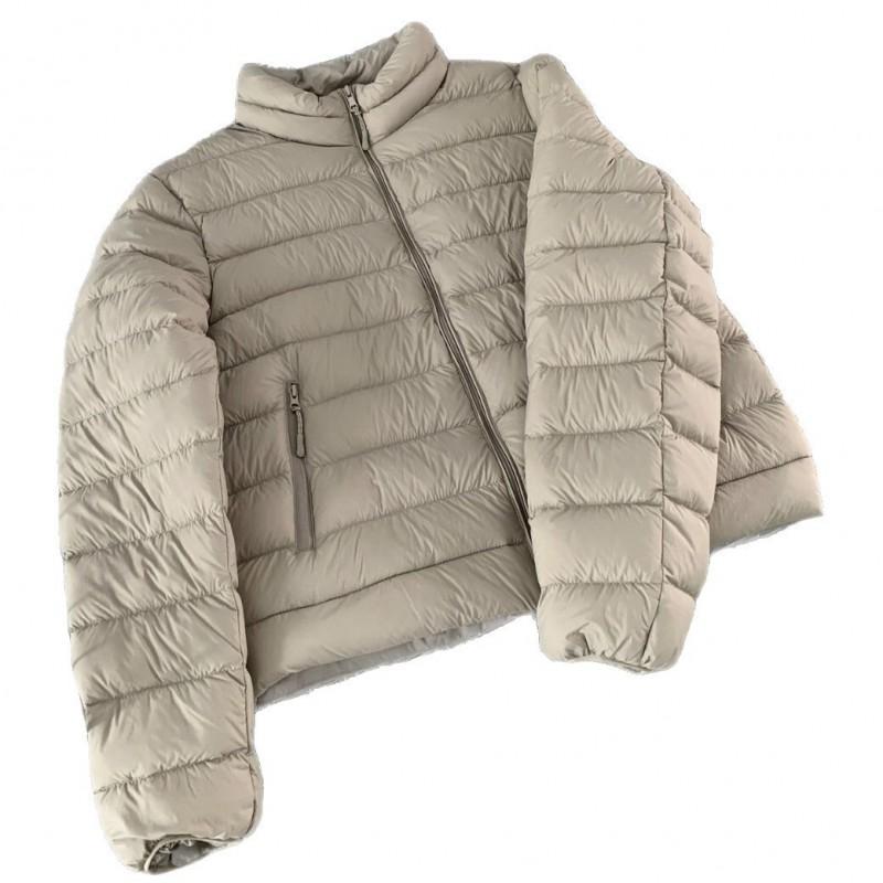 Womens Lightweight Down Jacket Short Puffer Coat Stand Collar 90% White Duck Winter 2026