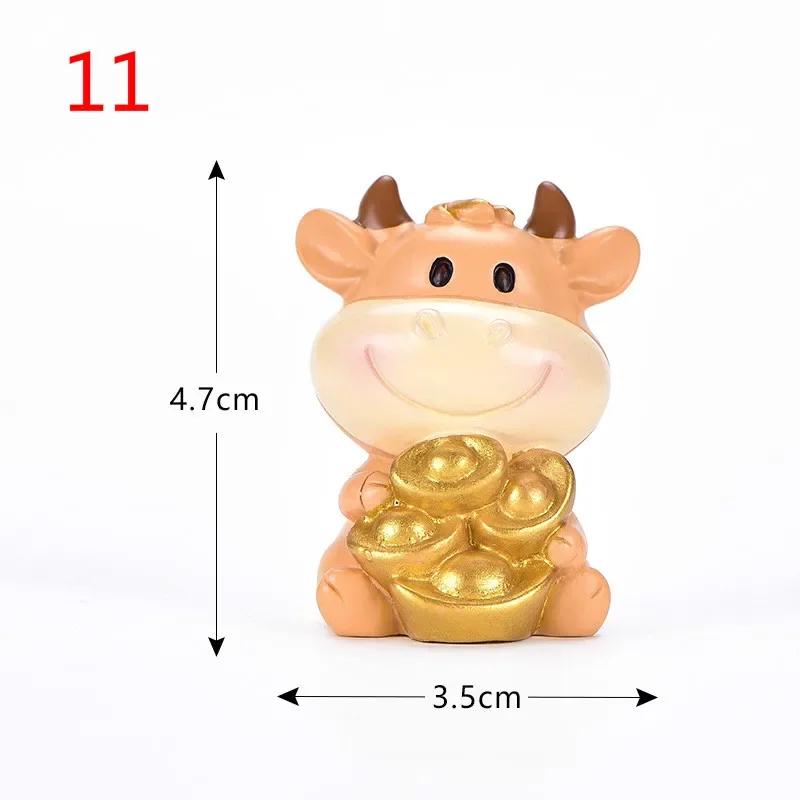 Home Decoration Accessories Micro Cattle Family Figurine Resin Ornaments Miniature Model Mini Animal Statue Bonsai Decoration