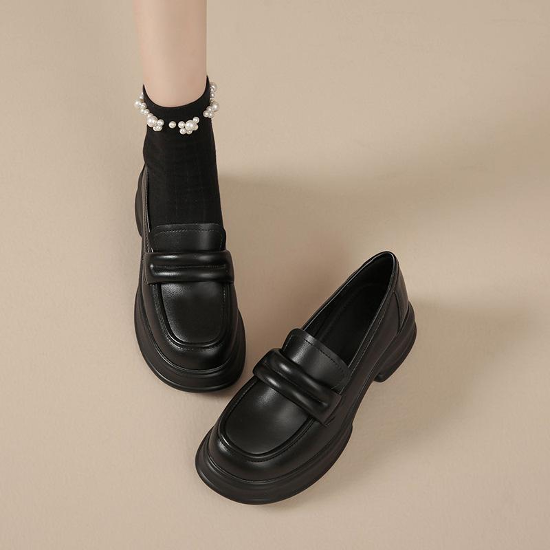 Натуральная кожа на плоской подошве для женской обуви Huizhou, виноградная мать, такие же мокасины, универсальные кожаные туфли на платформе, увеличивающие рост в студенческом стиле