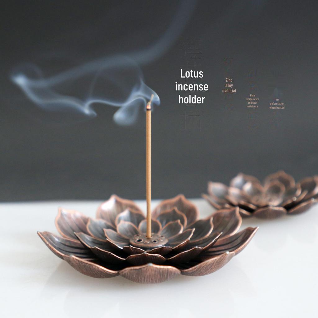 Подставка для благовоний из сплава Ouyue Lotus: Ароматерапевтическая проволочная горелка Zen