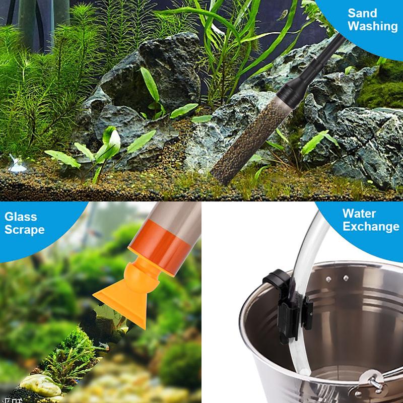 Quick Aquarium Siphon Pump Gravel Cleaner - 256Gph / 80Gph Adjustable Powerful Fish Tank Vacuum Gravel Cleaning Kit