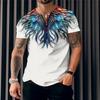 2023 New Men‘S T-Shirt 3d Wings Print Tops Tees Hip Hop Short Sleeve Pullover Street Oversized Tee Shirt Summer Male Clothing