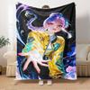 K-POP Аниме Девичья Группа  Четыре Сезона Мягкое Теплое Одеяло  Всесезонное Толстое Вязаное Полиэстеровое Покрывало для Кровати, Кемпинга, Путешествий  Идеальный Подарок