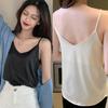 Майка для женщин с v-образным вырезом, модная атласная рубашка из ледяного шелка