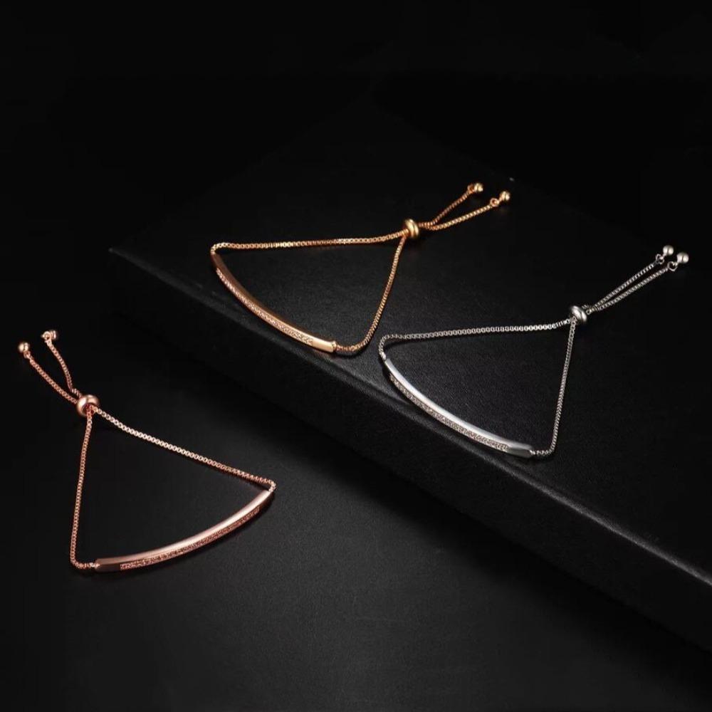 Delicate Crystal Bracelet Stainless Steel Simple Hand Bangle Fashion Rhinestone Bracelet  Gifts