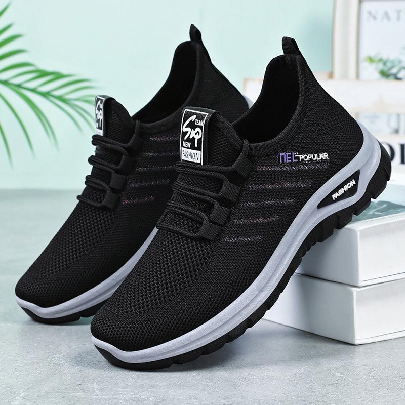 Women's Shoes New Style Women's Shoes Fly Woven Breathable Shoes Casual Shoes Versatile Soft Sole Lightweight Sports Shoes