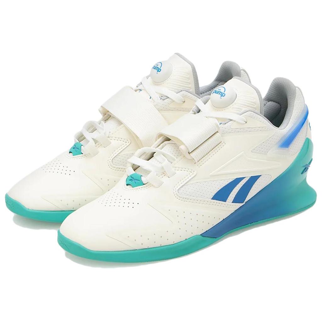 Reebok Legacy Lifter 3 Chalk Unleashed Green Blue Men Sneakers Cream Kinetic-Blue 100201520