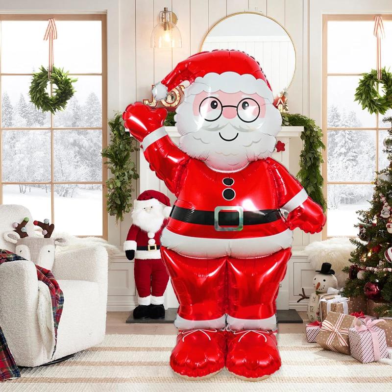 Фольгированные шары Санта-Клауса - очень большие 61-дюймовые шары Санта-Клауса для рождественских украшений, украшений для рождественской вечеринки