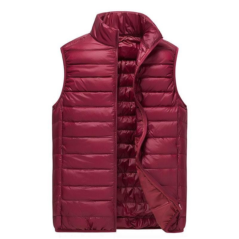 Winter Portable Casual Sleeveless Lightweight Fashion Brand Men Down Vest Coats Plus Size