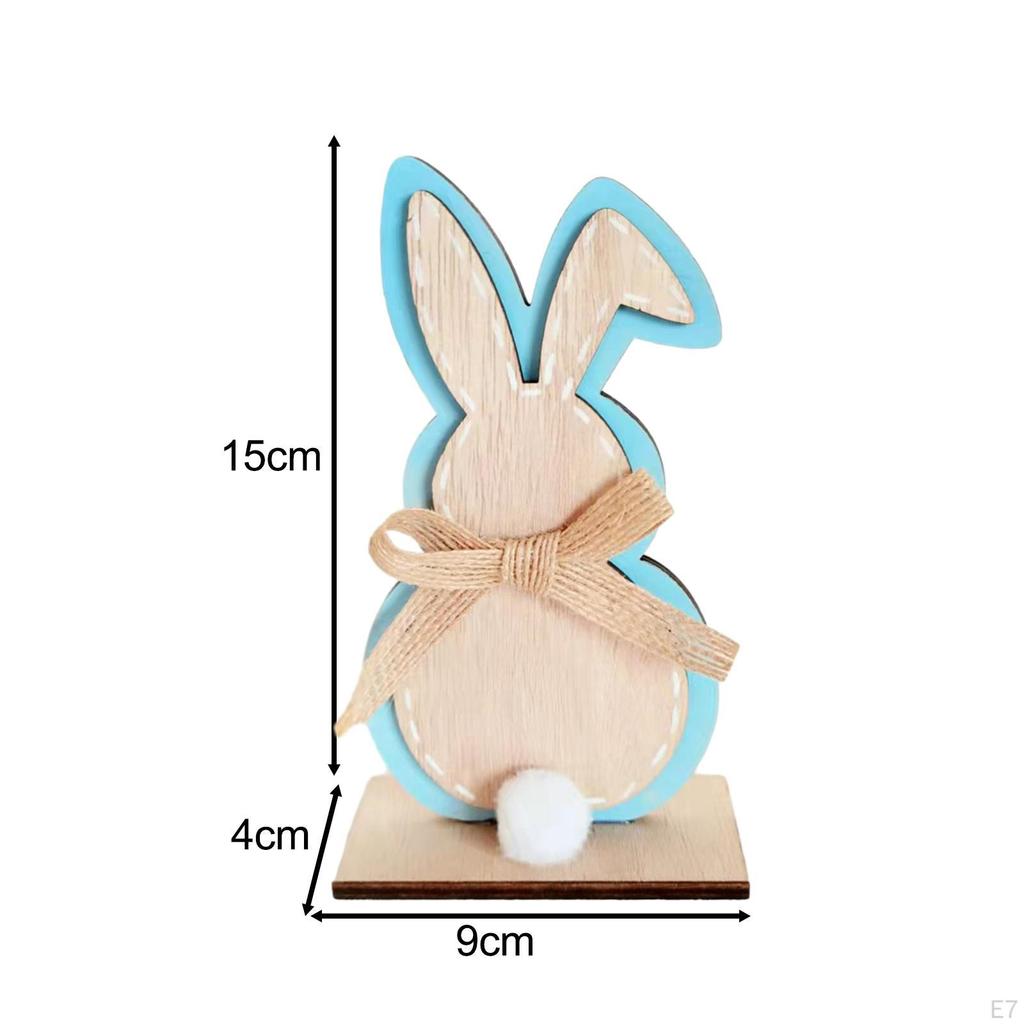 Easter Bunny Decorations Ornament Craft Desk Hallway Party Favors Indoor Rabbit Figurine Wooden