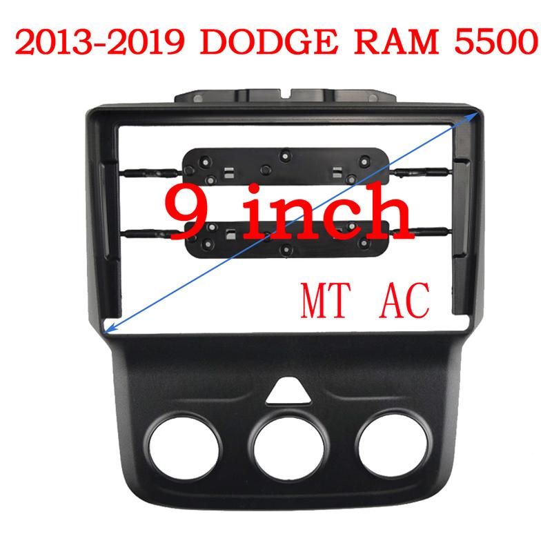 Car Radio Fascia Frame For Dodge Ram 1500 5500 2012- 9 inch 2DIN Stereo Panel Wiring Harness Power Cord Cable Canbus Decoder