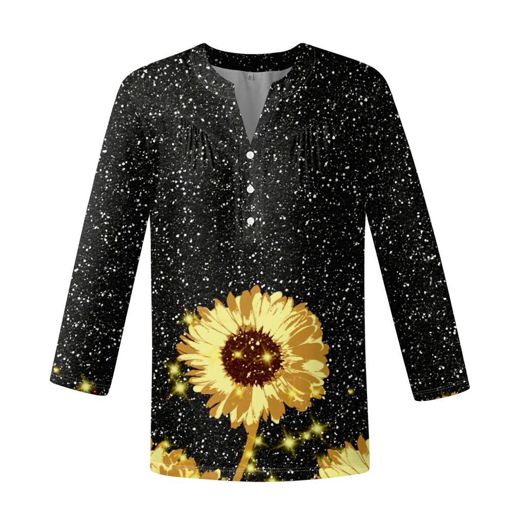 Женская мода повседневный топ с длинным рукавом и круглым вырезом с цветочным принтом