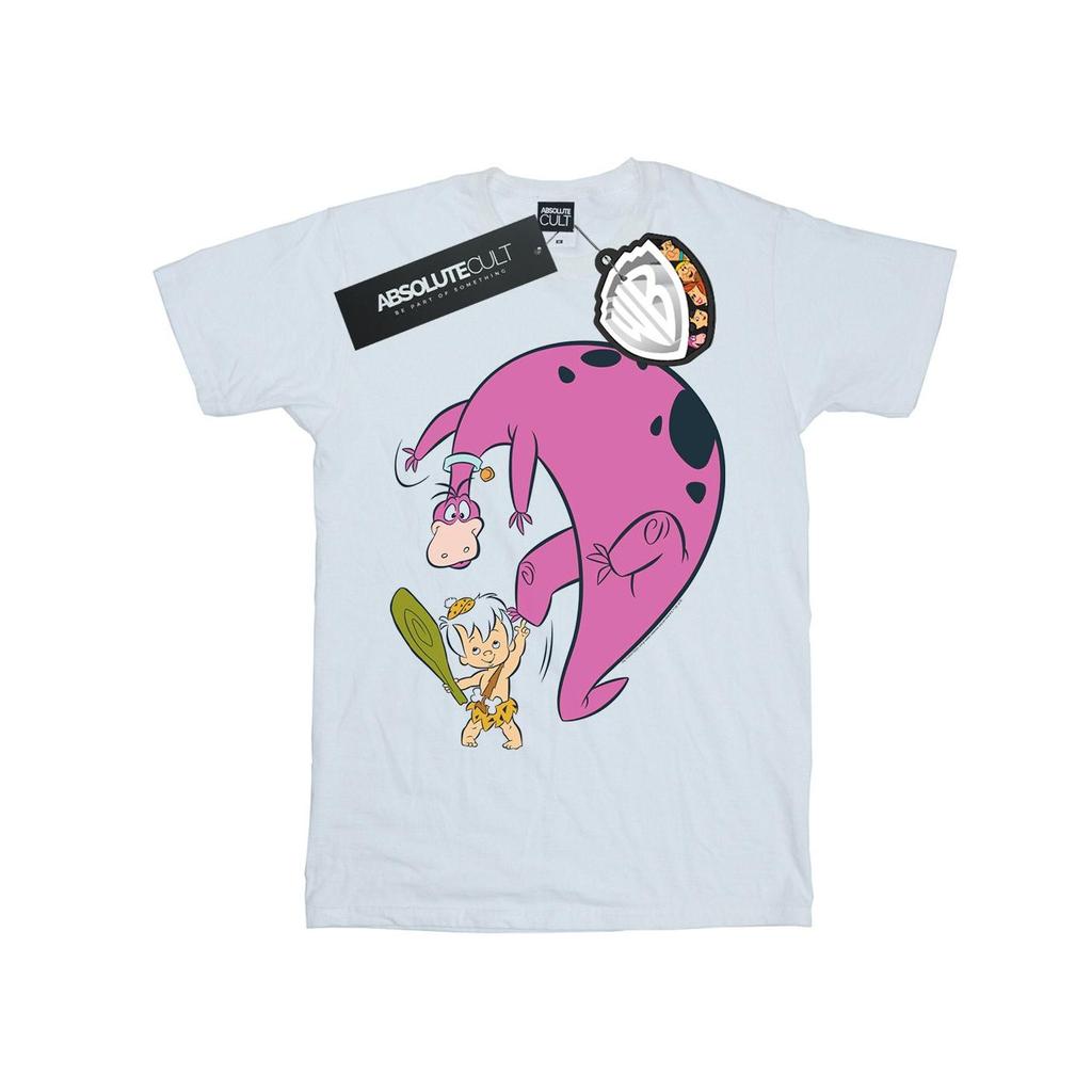 The Flintstones Womens/Ladies Bamm Bamm And Dino Cotton Boyfriend T-Shirt