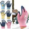 Multi-purpose Kids Work Gloves Cartoon Animal Latex Coated Gloves Protective Mittens Weeding