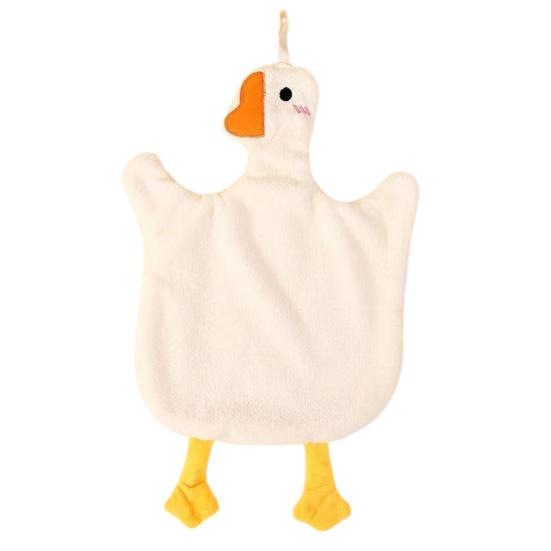 Hand Towel with Hanging Loop Highly Absorbent Quick Drying Wear Resistant Cute Goose Design Kitchen Cloth Dish Towel