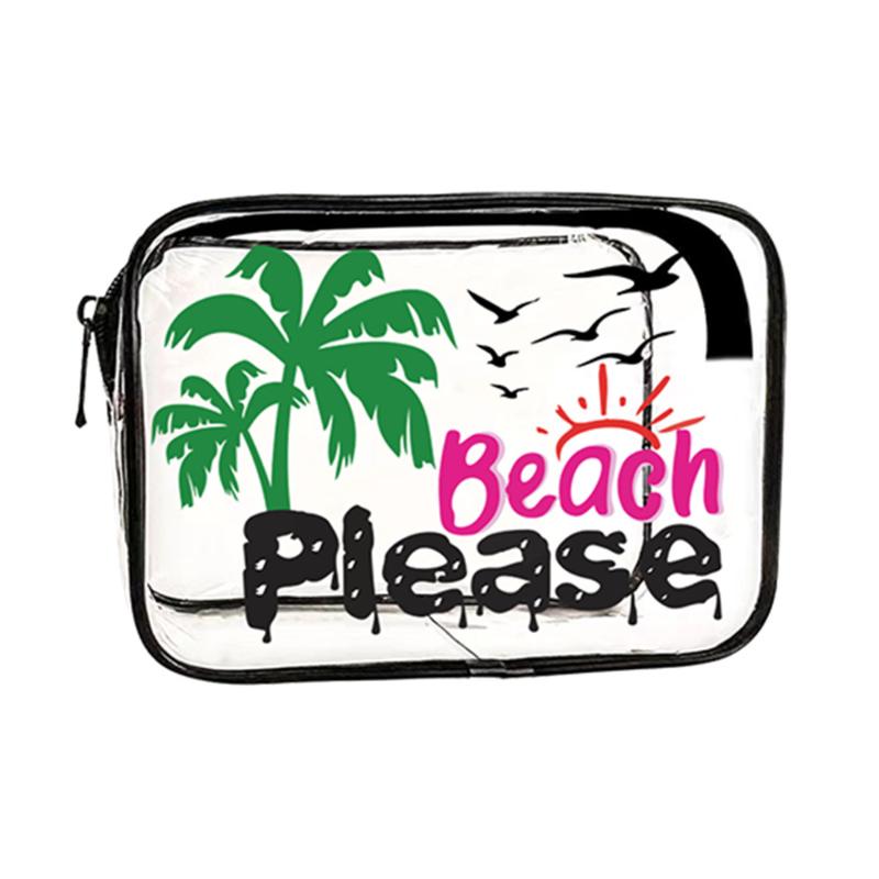 Organize Your Summer 1Pcs Clear PVC Makeup Bag Perfect for Travel Toiletries
