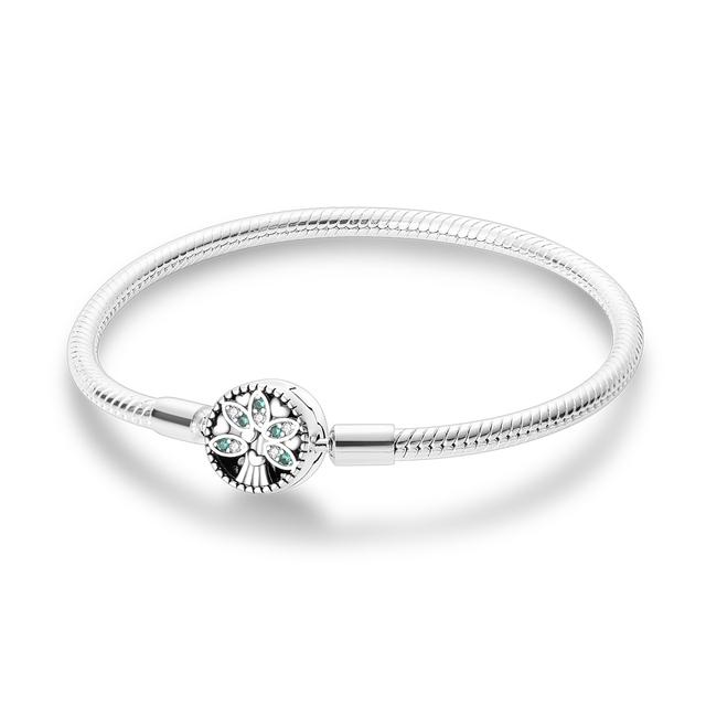 925 Sterling Silver Love Lock Snake Chain Cat Claw Bracelet Fit Original Charm Beads For Women Design Jewelry