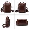 LAOSHIZI Genuine Cow Leather Messenger Bags Men Flap Casual Solid Handbags Shoulder Crossbody Bag Shoulder Bag