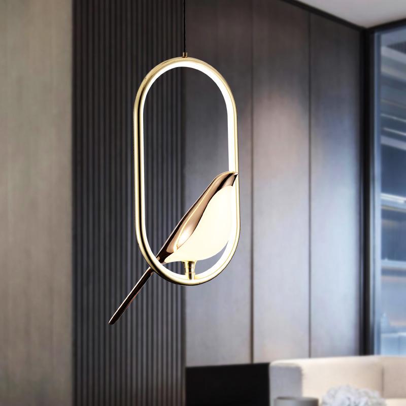 Подвесные светильники «Сорока» Креативные светодиодные люстры для гостиной Лампы в виде птиц в скандинавском стиле Спальня Столовая Роскошь Дизайнерская индивидуальность