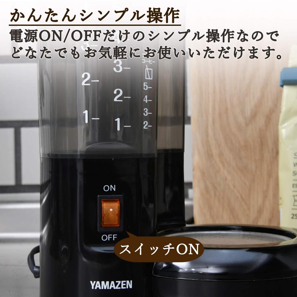 Кофемашина для приготовления кофе со льдом, 5 капель, легкое сохранение тепла, объем воды, черный [Yamazen], 650 мл, чашки, тип, кофе, эксплуатация, функция, весы, компактный, YCA-502(В)