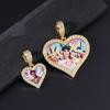 Personalized Customized Heart Photo Pendant For Women Tow Size Ice Out Gold Color Hip Hop Rock Fashion Jewelry Dropshipping