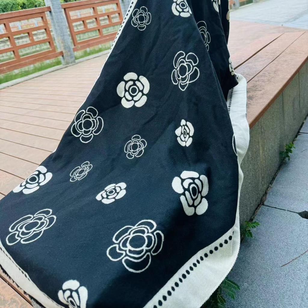 Женский универсальный зимний шарф, мягкая шаль из искусственного кашемира, утолщенная для тепла, двойное назначение: накидка на шею и плечи