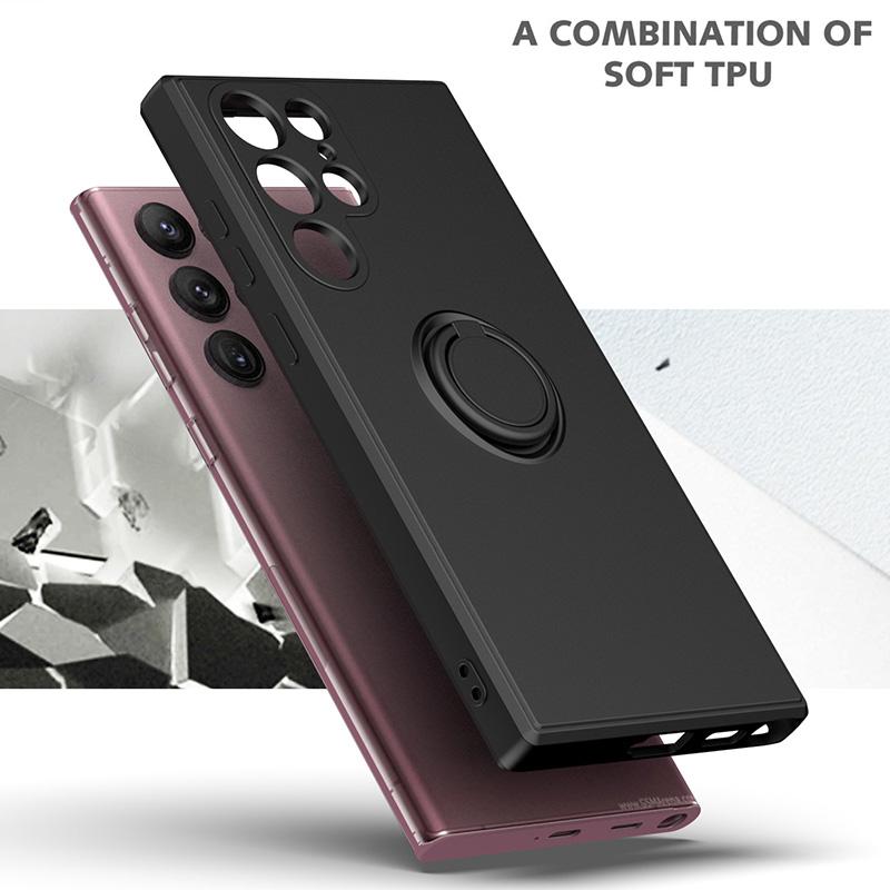With Ring Holder Phone Case for Samsung Galaxy S24 Ultra S23 S22 S21 Plus A13 A52 A53 A54 TPU Soft Back Cover