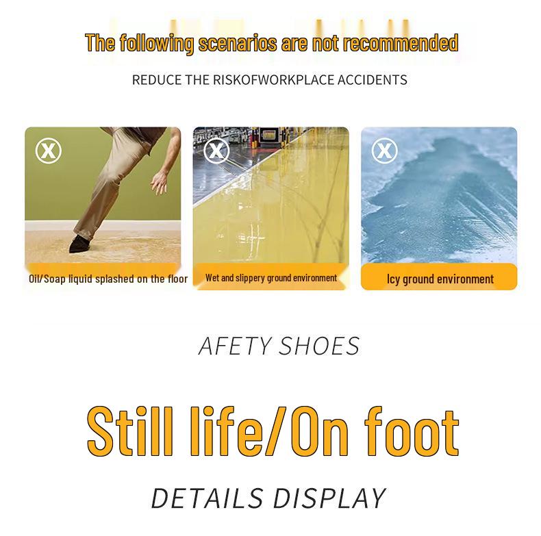 Антистатичная, пыленепроницаемая защитная обувь со стальным подноском - Нескользящая, ударопрочная, устойчивая к проколам рабочая обувь
