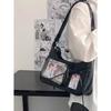Y2k Harajuku Shoulder Bag Women Korean Transparent Ita Bag School Crossbody Bag Female Japanese Designer Preppy Handbag Purse
