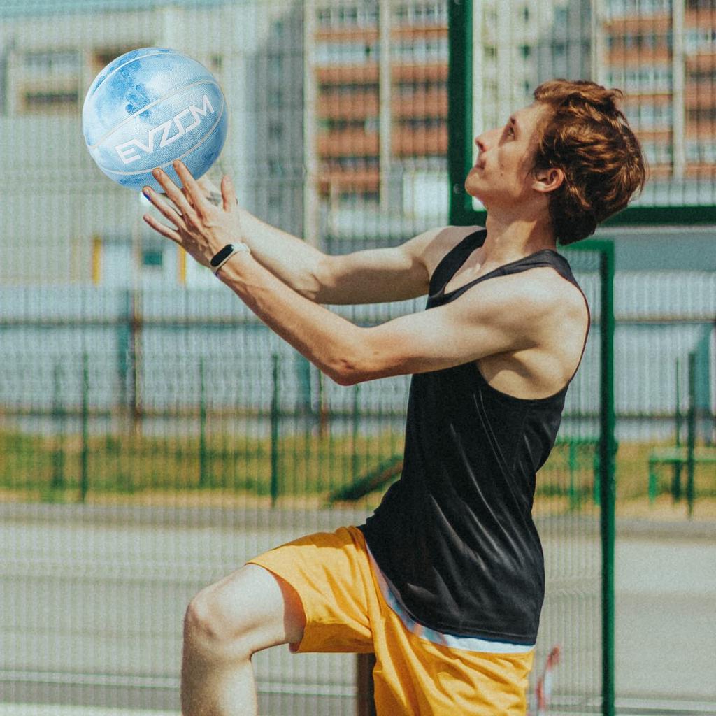 Size 7 Practice Ball for High and Middle School PU Waterproof for Indoor and Outdoor Use Basketball, Indoor/Outdoor Boys, Adults, College, School,